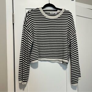 Noisy may Black and White Striped Sweater